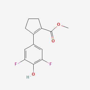 molecular formula C13H12F2O3 B1397888 Methyl 2-(3,5-difluoro-4-hydroxyphenyl)cyclopent-1-enecarboxylate CAS No. 1224103-77-8