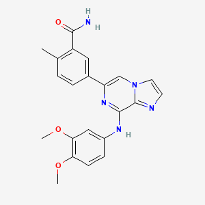 5-[8-(3,4-Dimethoxyanilino)imidazo[1,2-a]pyrazin-6-yl]-2-methylbenzamide