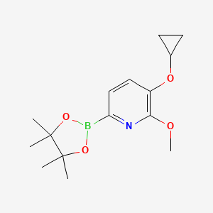 molecular formula C15H22BNO4 B13978888 3-Cyclopropoxy-2-methoxy-6-(4,4,5,5-tetramethyl-1,3,2-dioxaborolan-2-YL)pyridine 