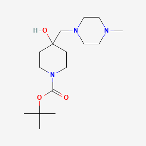 molecular formula C16H31N3O3 B13978898 Tert-butyl 4-hydroxy-4-((4-methylpiperazin-1-yl)methyl)piperidine-1-carboxylate 