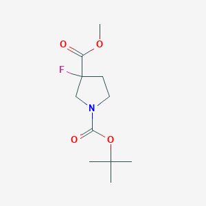molecular formula C11H18FNO4 B1397894 1-Tert-butyl 3-methyl 3-fluoropyrrolidine-1,3-dicarboxylate CAS No. 942189-96-0