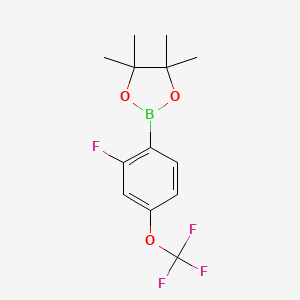 molecular formula C13H15BF4O3 B1397898 2-(2-Fluoro-4-(trifluoromethoxy)phenyl)-4,4,5,5-tetramethyl-1,3,2-dioxaborolane CAS No. 1073477-73-2