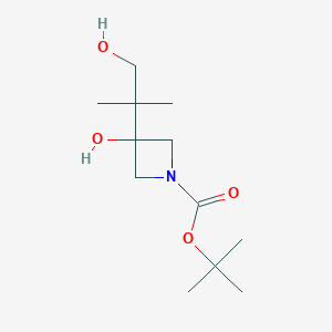 B1397904 Tert-butyl 3-hydroxy-3-(1-hydroxy-2-methylpropan-2-yl)azetidine-1-carboxylate CAS No. 936850-11-2
