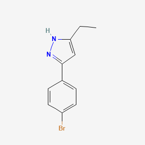 molecular formula C11H11BrN2 B13979255 3-(4-bromophenyl)-5-ethyl-1H-pyrazole 