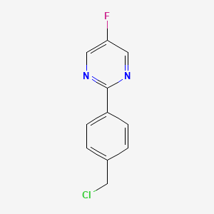 molecular formula C11H8ClFN2 B1397939 嘧啶，2-[4-(氯甲基)苯基]-5-氟- CAS No. 1139432-30-6