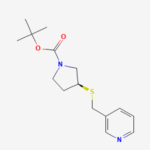 molecular formula C15H22N2O2S B13979429 (S)-3-(Pyridin-3-ylmethylsulfanyl)-pyrrolidine-1-carboxylic acid tert-butyl ester 