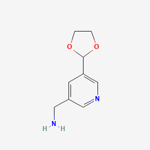 molecular formula C9H12N2O2 B13979436 5-(1,3-dioxolan-2-yl)-3-Pyridinemethanamine CAS No. 70416-54-5