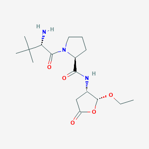 molecular formula C17H29N3O5 B1397947 (S)-1-((S)-2-amino-3,3-dimethylbutanoyl)-N-((2R,3S)-2-ethoxy-5-oxotetrahydrofuran-3-yl)pyrrolidine-2-carboxamide CAS No. 865839-06-1