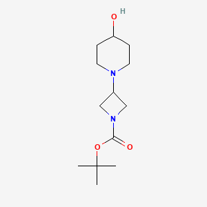 molecular formula C13H24N2O3 B1397953 tert-Butyl 3-(4-hydroxypiperidin-1-yl)azetidine-1-carboxylate CAS No. 178311-46-1