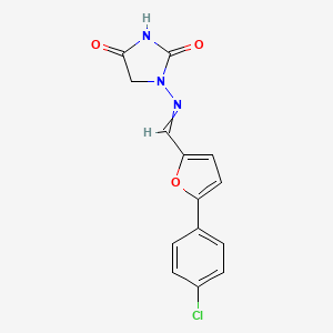 (E)-1-((5-(4-chlorophenyl)furan-2-yl)methyleneamino)imidazolidine-2,4-dione