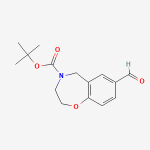 molecular formula C15H19NO4 B1397967 tert-Butyl 7-formyl-2,3-dihydro-1,4-benzoxazepine-4(5H)-carboxylate CAS No. 1251165-23-7