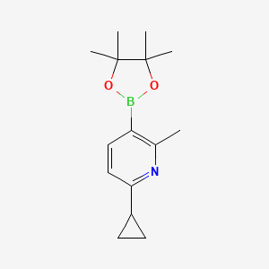 molecular formula C15H22BNO2 B13979864 6-Cyclopropyl-2-methyl-3-(4,4,5,5-tetramethyl-1,3,2-dioxaborolan-2-yl)pyridine CAS No. 1951411-47-4