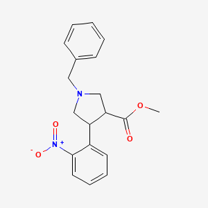 3-Pyrrolidinecarboxylic acid, 4-(2-nitrophenyl)-1-(phenylmethyl)-, methyl ester, (3S)-