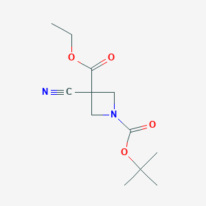 B1397992 1-tert-Butyl 3-ethyl 3-cyanoazetidine-1,3-dicarboxylate CAS No. 1105663-96-4