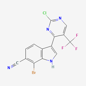 7-Bromo-3-(2-chloro-5-(trifluoromethyl)pyrimidin-4-yl)-1H-indole-6-carbonitrile