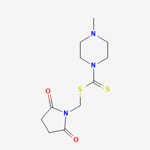 1-Piperazinecarbodithioic acid, 4-methyl-, succinimidomethyl ester