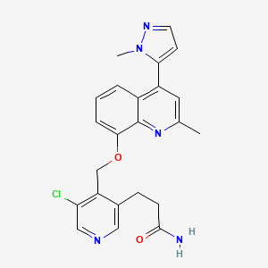 3-{5-chloro-4-[2-methyl-4-(2-methyl-2H-pyrazol-3-yl)-quinolin-8-yloxymethyl]-pyridin-3-yl}-propionamide