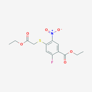 molecular formula C13H14FNO6S B1398005 4-乙氧羰基甲硫基-2-氟-5-硝基-苯甲酸乙酯 CAS No. 911485-85-3