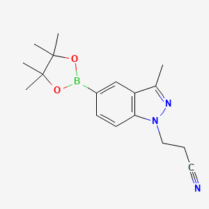 3-(3-Methyl-5-(4,4,5,5-tetramethyl-1,3,2-dioxaborolan-2-yl)-1H-indazol-1-yl)propanenitrile