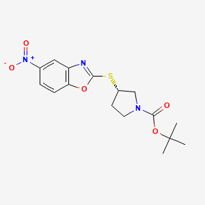 (S)-3-(5-Nitro-benzooxazol-2-ylsulfanyl)-pyrrolidine-1-carboxylic acid tert-butyl ester