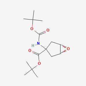 molecular formula C15H25NO5 B1398028 (1R,3s,5S)-tert-Butyl 3-((tert-butoxycarbonyl)amino)-6-oxabicyclo[3.1.0]hexane-3-carboxylate CAS No. 635318-02-4