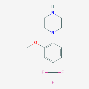 molecular formula C12H15F3N2O B1398037 1-(4-(Trifluoromethyl)-2-methoxyphenyl)piperazine CAS No. 1121600-45-0