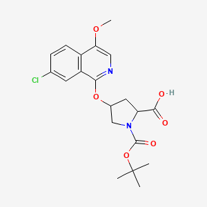 molecular formula C20H23ClN2O6 B13980378 (2S,4R)-1-[(tert-butoxy)carbonyl]-4-[(7-chloro-4-methoxyisoquinolin-1-yl)oxy]pyrrolidine-2-carboxylic acid 