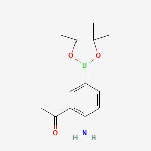 molecular formula C14H20BNO3 B13980440 1-(2-Amino-5-(4,4,5,5-tetramethyl-1,3,2-dioxaborolan-2-yl)phenyl)ethanone CAS No. 214360-71-1