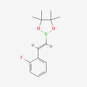 molecular formula C14H18BFO2 B1398048 2-(2-Fluorostyryl)-4,4,5,5-tetramethyl-1,3,2-dioxaborolane CAS No. 1377152-43-6