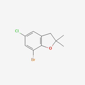 molecular formula C10H10BrClO B13980519 7-Bromo-5-chloro-2,2-dimethyl-2,3-dihydro-1-benzofuran 