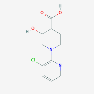 molecular formula C11H13ClN2O3 B13980521 1-(3-Chloro-2-pyridinyl)-3-hydroxy-4-piperidinecarboxylic acid CAS No. 850040-09-4