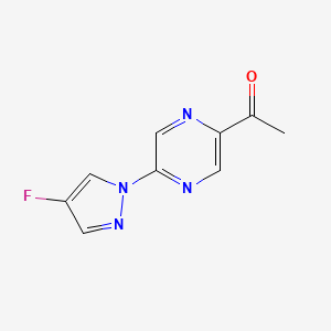 molecular formula C9H7FN4O B13980530 1-[5-(4-Fluoro-1h-pyrazol-1-yl)-2-pyrazinyl]ethanone 