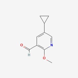 molecular formula C10H11NO2 B1398068 5-环丙基-2-甲氧基烟醛 CAS No. 888499-98-7