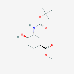 B1398076 (1S,3R,4R)-3-(Boc-amino)-4-hydroxy-cyclohexanecarboxylic acid ethyl ester CAS No. 365997-33-7