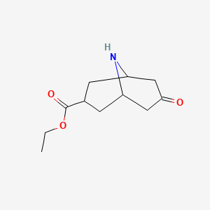 molecular formula C11H17NO3 B1398080 7-氧代-9-氮杂双环[3.3.1]壬烷-3-羧酸乙酯 CAS No. 1215183-26-8
