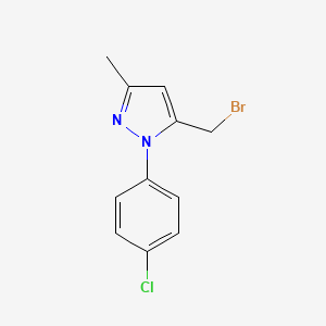 molecular formula C11H10BrClN2 B13980819 5-Bromomethyl-3-methyl-n-(4-chlorophenyl)pyrazole 