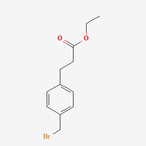 molecular formula C12H15BrO2 B13980829 Ethyl 3-[4-(bromomethyl)phenyl]propanoate CAS No. 56703-35-6