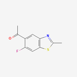 molecular formula C10H8FNOS B13980902 1-(6-Fluoro-2-methyl-5-benzothiazolyl)ethanone 