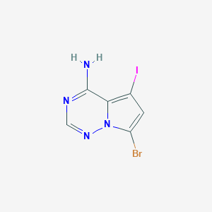 molecular formula C6H4BrIN4 B13980906 7-Bromo-5-iodopyrrolo[2,1-F][1,2,4]triazin-4-amine 