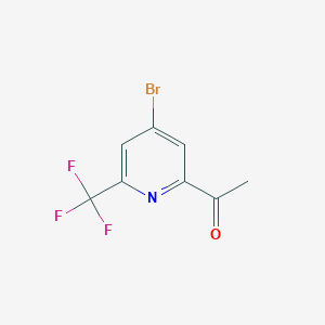 molecular formula C8H5BrF3NO B13980922 1-[4-Bromo-6-(trifluoromethyl)pyridin-2-YL]ethanone 