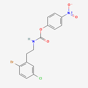 molecular formula C15H12BrClN2O4 B13980925 4-Nitrophenyl (2-bromo-5-chlorophenethyl)carbamate 