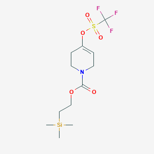 molecular formula C12H20F3NO5SSi B1398095 2-(Trimethylsilyl)ethyl 4-(((trifluoromethyl)sulfonyl)oxy)-5,6-dihydropyridine-1(2H)-carboxylate CAS No. 375854-77-6