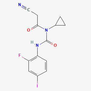 molecular formula C13H11FIN3O2 B1398096 2-氰基-N-环丙基-N-((2-氟-4-碘苯基)氨基甲酰基)乙酰胺 CAS No. 871700-26-4