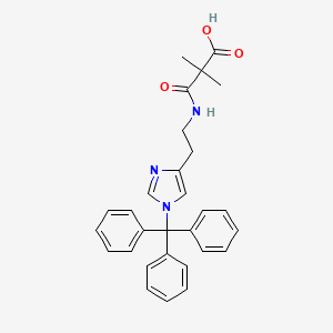 molecular formula C29H29N3O3 B13980968 2,2-Dimethyl-3-oxo-3-[2-(1-tritylimidazol-4-yl)ethylamino]propanoic acid 