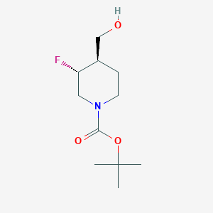 molecular formula C11H20FNO3 B1398100 (3R,4R)-rel-叔丁基 3-氟-4-(羟甲基)哌啶-1-甲酸酯 CAS No. 882033-94-5