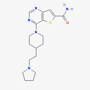 molecular formula C18H25N5OS B13981036 4-[4-(2-Pyrrolidin-1-ylethyl)piperidin-1-yl]thieno[3,2-d]pyrimidine-6-carboxamide 