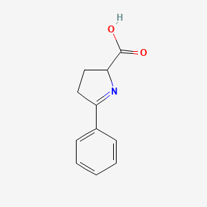 molecular formula C11H11NO2 B13981037 5-phenyl-3,4-dihydro-2H-pyrrole-2-carboxylic acid CAS No. 802258-88-4