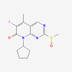 molecular formula C14H16IN3O2S B13981041 8-cyclopentyl-6-iodo-2-methanesulfinyl-5-methyl-8H-pyrido[2,3-d]pyrimidin-7-one CAS No. 571189-20-3