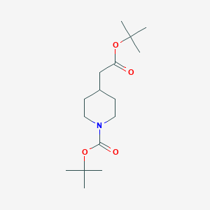 molecular formula C16H29NO4 B13981056 tert-Butyl 4-(2-(tert-butoxy)-2-oxoethyl)piperidine-1-carboxylate 