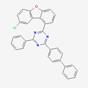 molecular formula C33H20ClN3O B13981147 2-[1,1'-Biphenyl]-4-yl-4-(8-chloro-1-dibenzofuranyl)-6-phenyl-1,3,5-triazine 